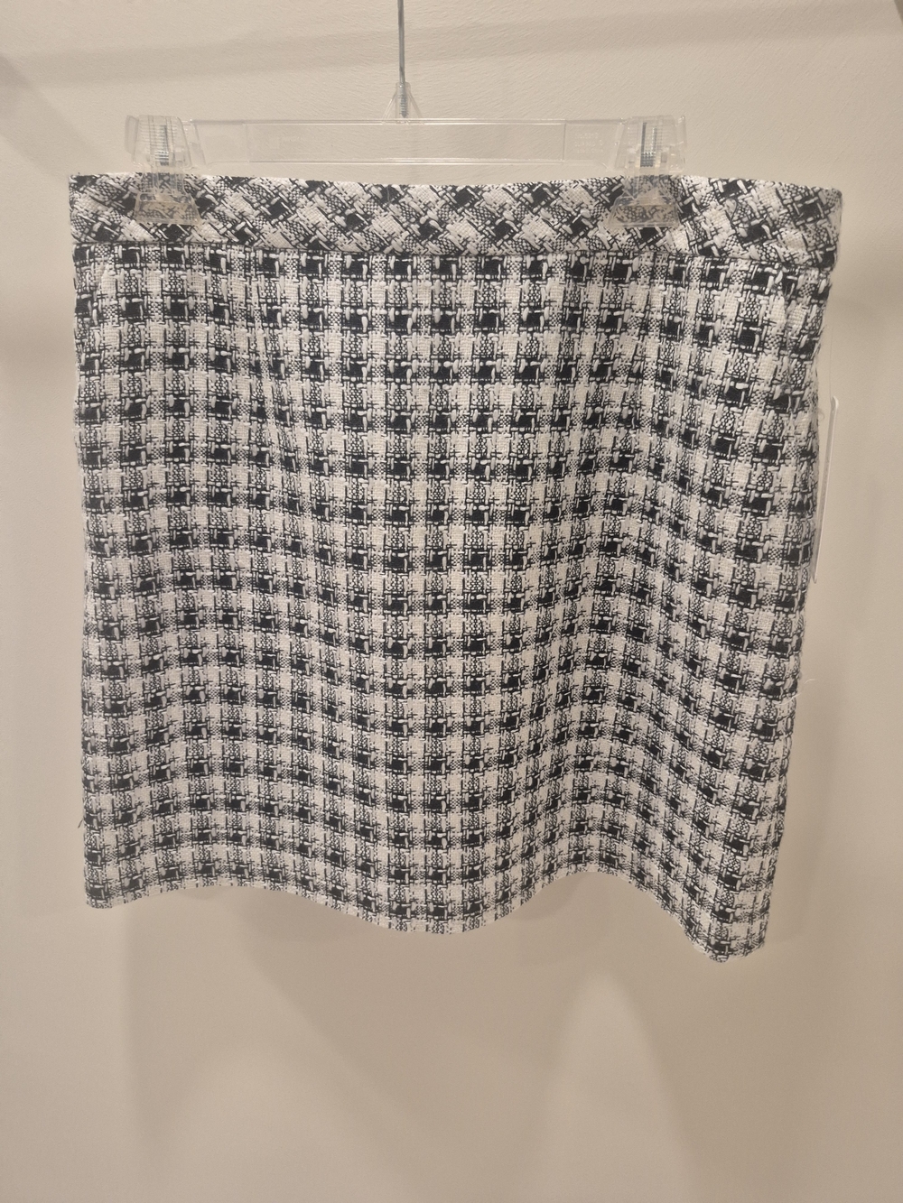 Laundry By Shelli Segal Tweed Black & White Mini Skirt